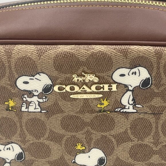 Coach x Peanuts Women’s Snoopy Jamie Camera Bag Brown Multi/Gold — CBM27 - Picture 9 of 11